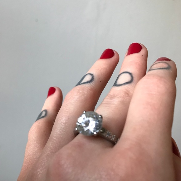 Cubic Zirconia Silver Tone Ring - Picture 3 of 5